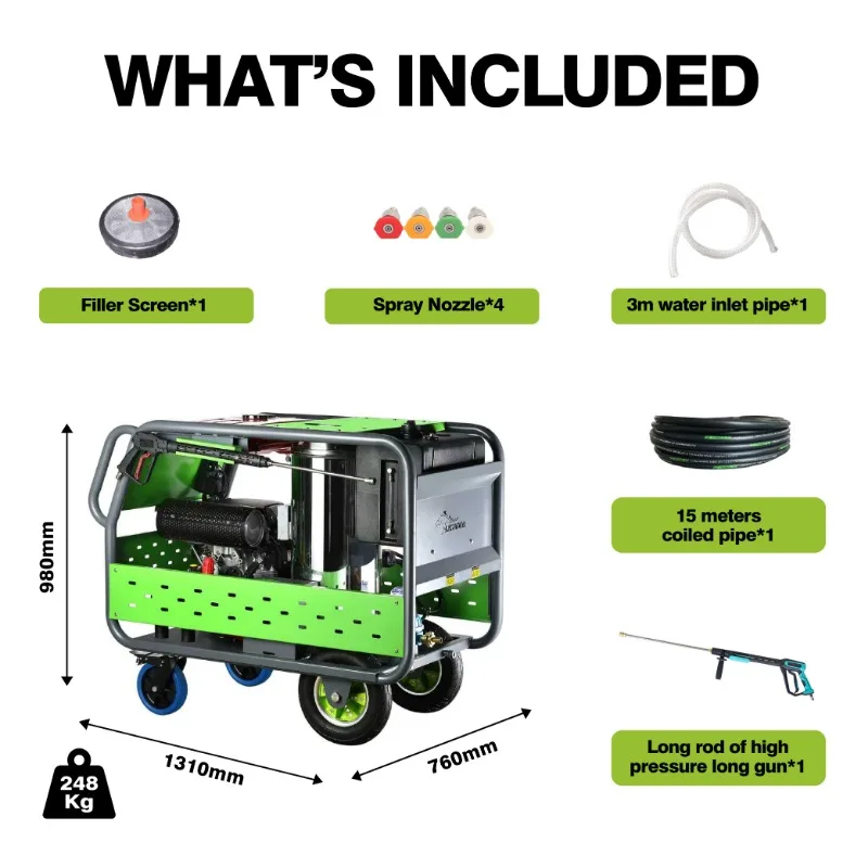 LICHIMA 5000Psi 300 350 400 500 Bar ed Commercial Cold Hot Water High Pressure Washer