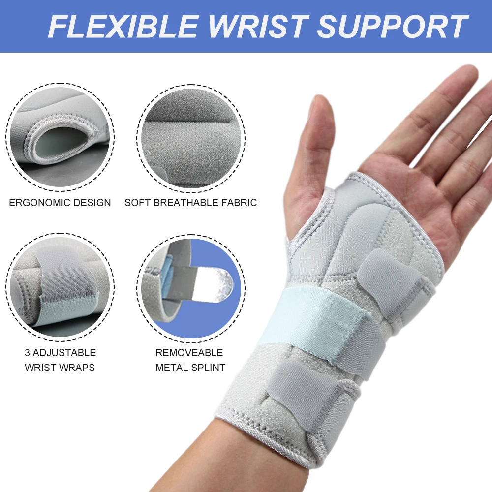 1PCS Wrist Brace Carpal Tunnel Support Pain Relief Women Men Adjustable Wrist Guard Fit Right Left Hand for Arthritis Tendonitis