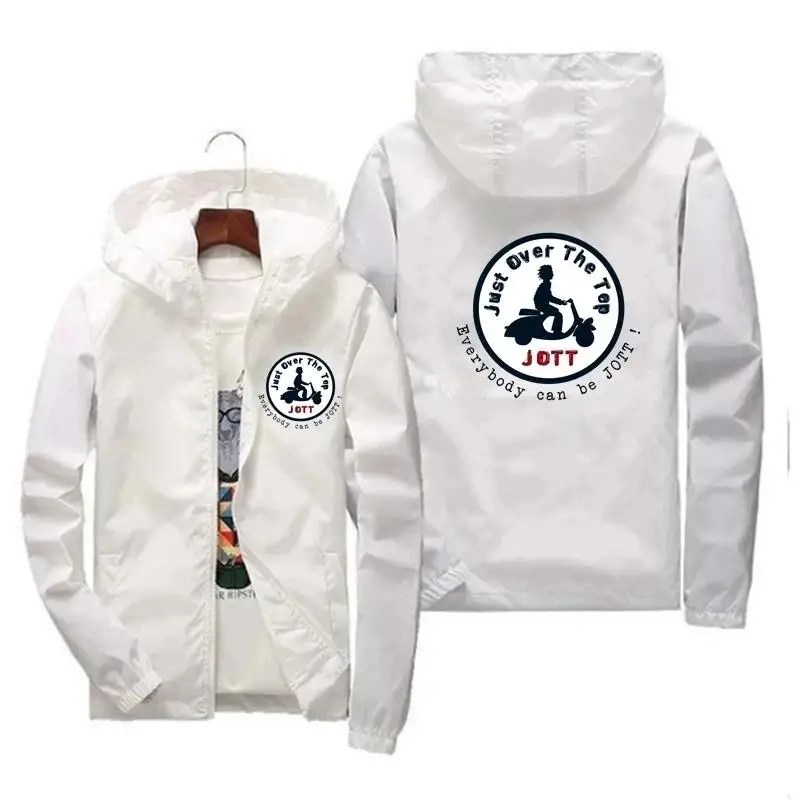 Men\'s spring and autumn new JOTT print fashion casual zipper jacket with hooded quality windproof waterproof coat