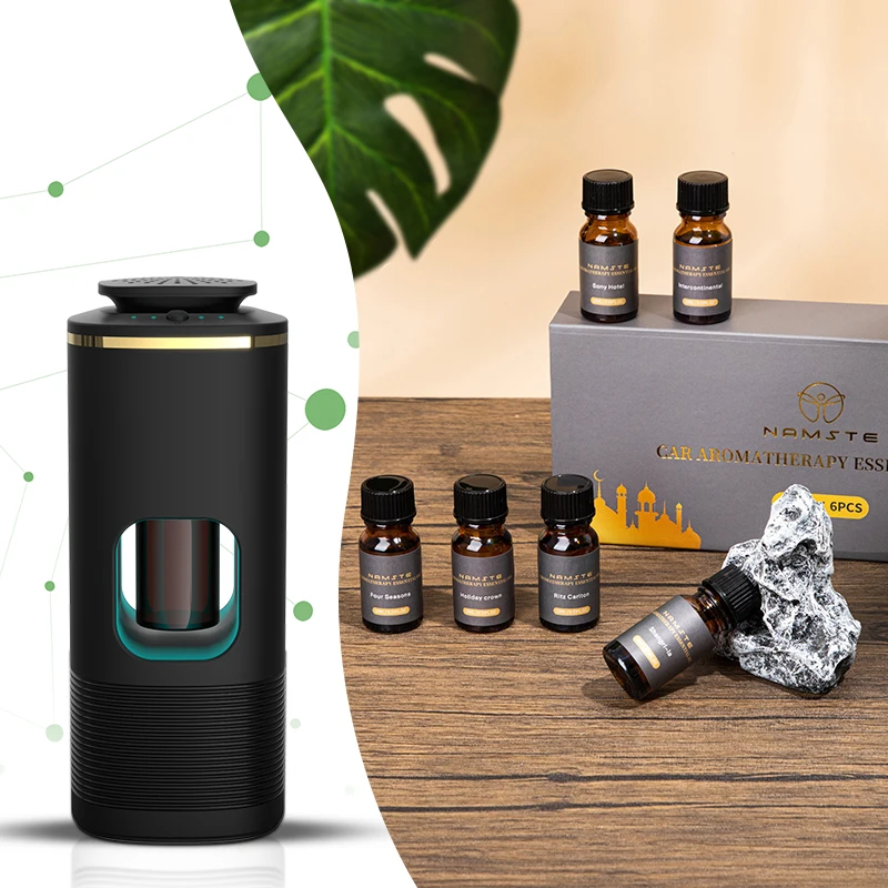 NAMSTE penyegar udara mobil fungsi ganda, mulai dan berhenti ruang rumah Aroma Diffuser paket parfum 10ML enam biji minyak