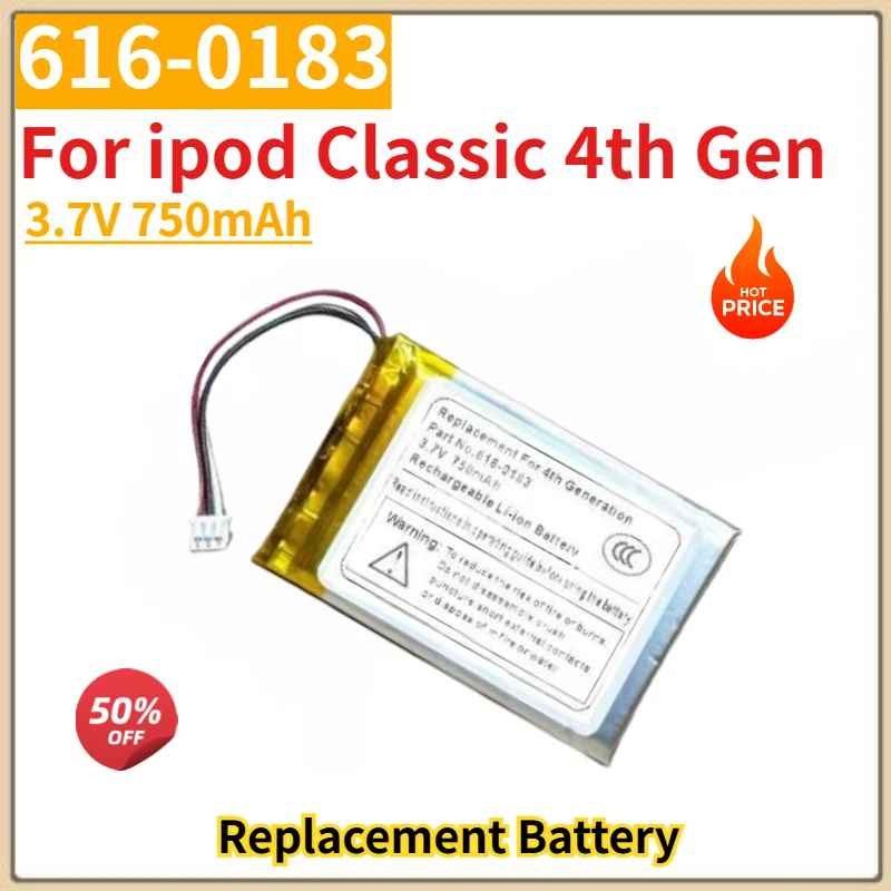 

High Quality Battery 616-0183 3.7V 750mAh For ipod Classic 4th Gen Brand New Replacement Battery