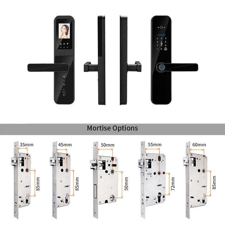 HD Screen Digital Door Lock Tuya Wifi Biometric Fingerprint Smart Locks Video Keys Combination Electronic Door Lock