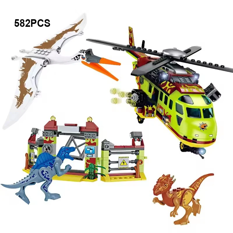 Jurassic Dinosaurier Welt Tier Park Blöcke Gebäude Ziegel Dinosaurier Figuren Stadt Dino Roboter Dinosaurios Spielzeug Für Kinder Geschenke