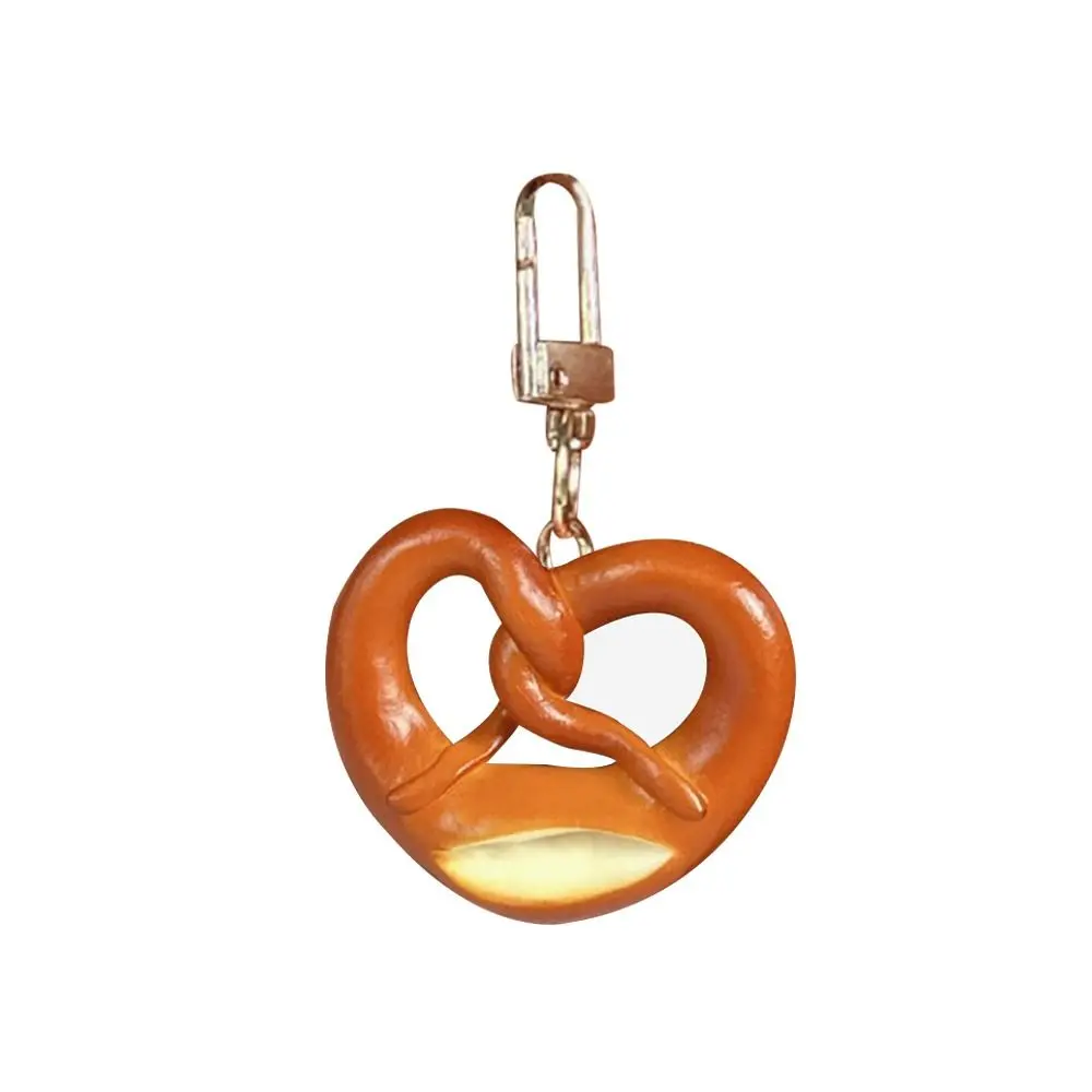PVC Simulated Food Keychain Hand Croissant Model Alkaline Water Bag Pendant Handmade Simulated Food Bag Hanging Pendant
