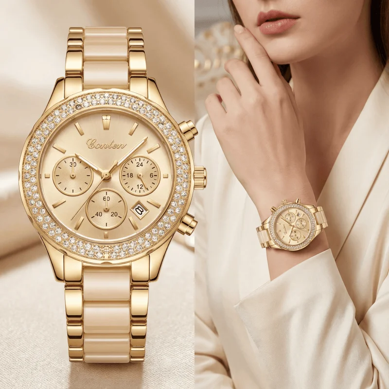 New Fashion Women Diamond Watch Luxury Stainless Steel Quartz Wristwatches for Woman Elegant Dress Female Clock Reloj Mujer