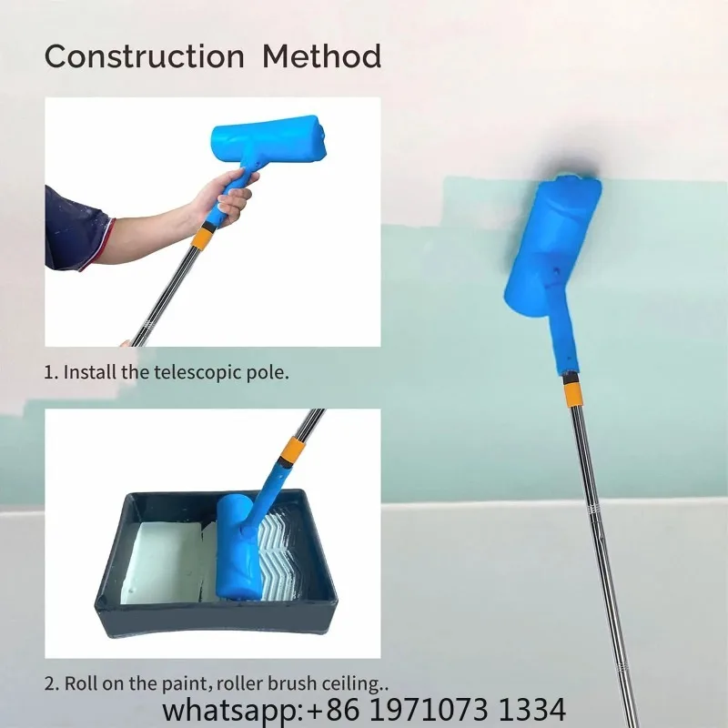 Home Ceiling Paint Roller Anti Splashing Wide Application Ceiling Paint Roller 10 Inch Convenient Handle Adjustable for Door