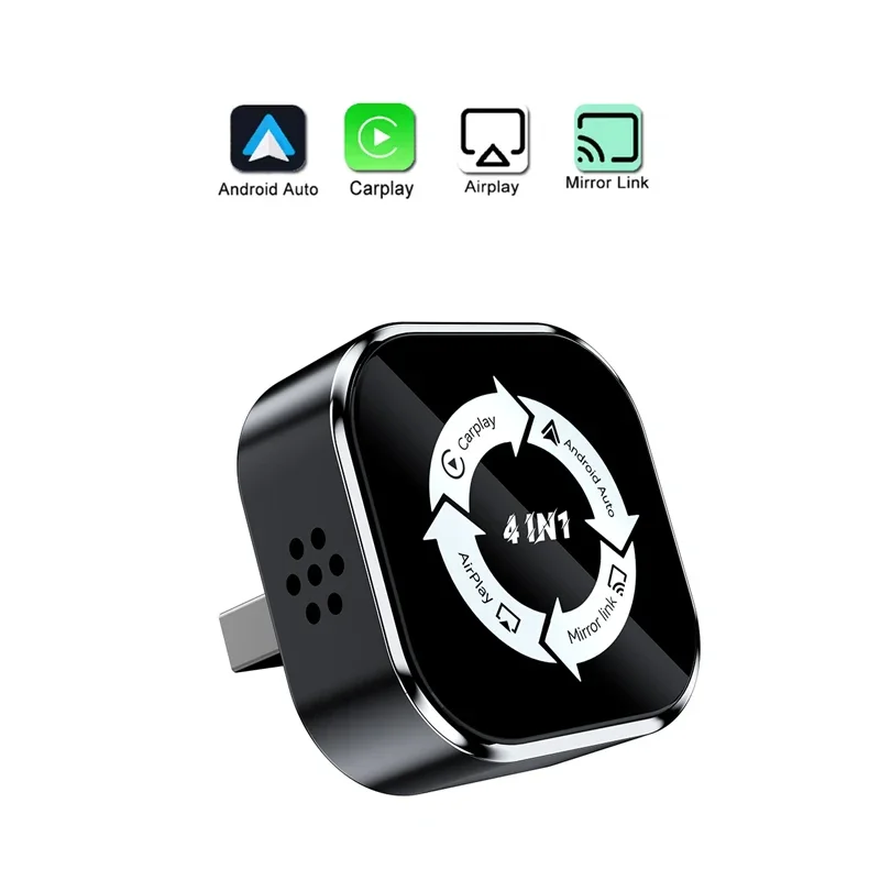 4-in-1 Bluetooth draadloze Carplay-adapter Android Auto Connect Airplay Mirror Link-scherm Plug and Play voor Apple en Android - afbeelding 1