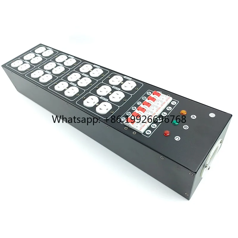 12-way U.S. Gauge Distribution Box 32A Portable Stage Distribution Box Three-phase Five-wire Stage Light Cabinet Electric Box