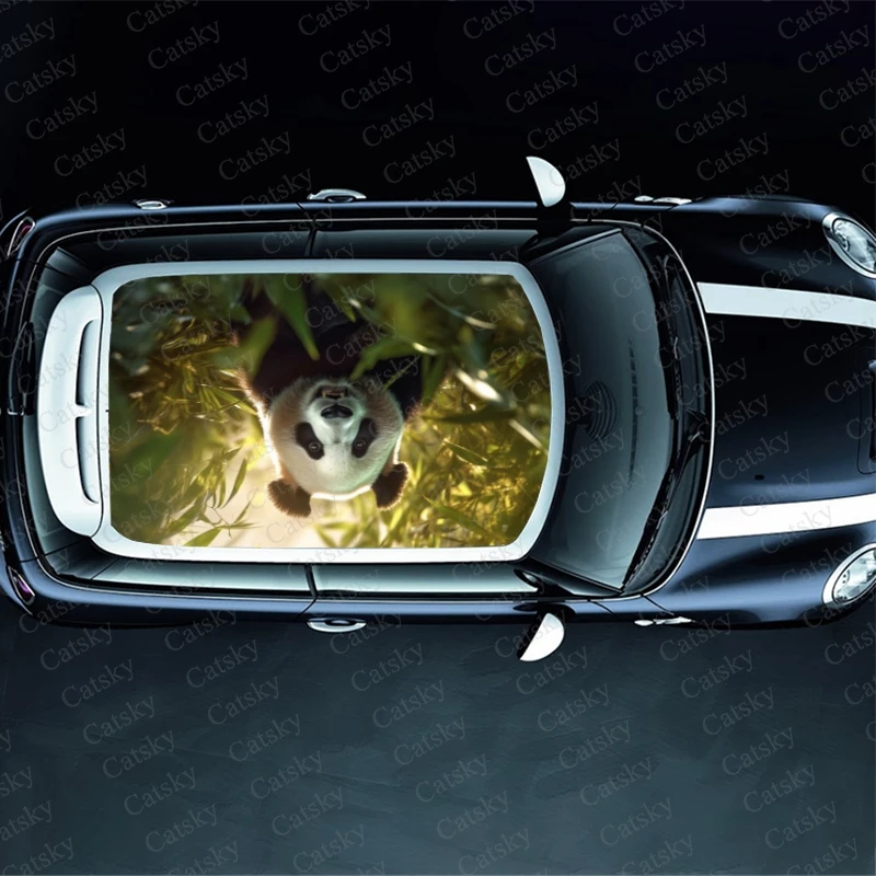 giant panda Car sticker decal roof sunroof decorative sticker vinyl film itache universal SUV car sticker decal