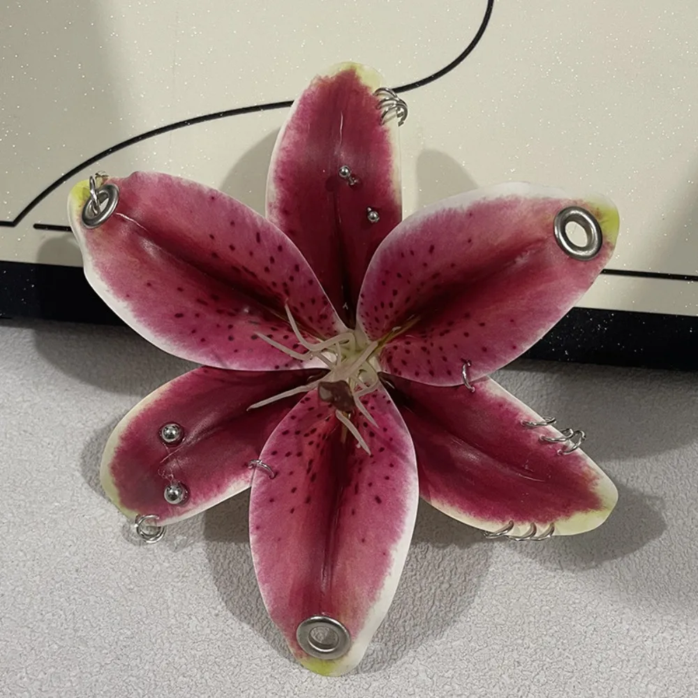 Creative Exquisite Lily Keychain Phalaenopsis Orchid Hanging Bag Pendant Simulation Flower Chic Flower Keychain