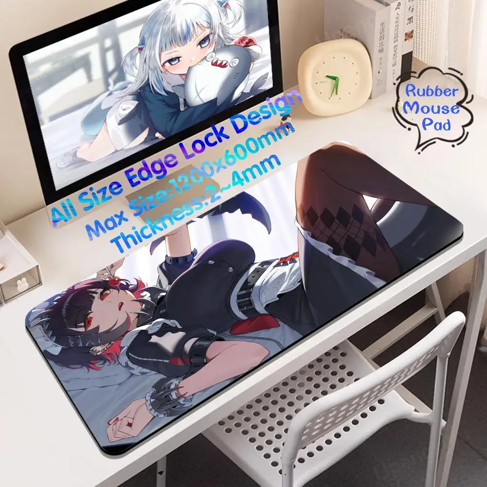 

E_ellen J_joe INS trend INS Mouse Pad Rubber Mouse Pad 4mm Mouse Mats Super Big Large Anime Edge Lock Desk Mat