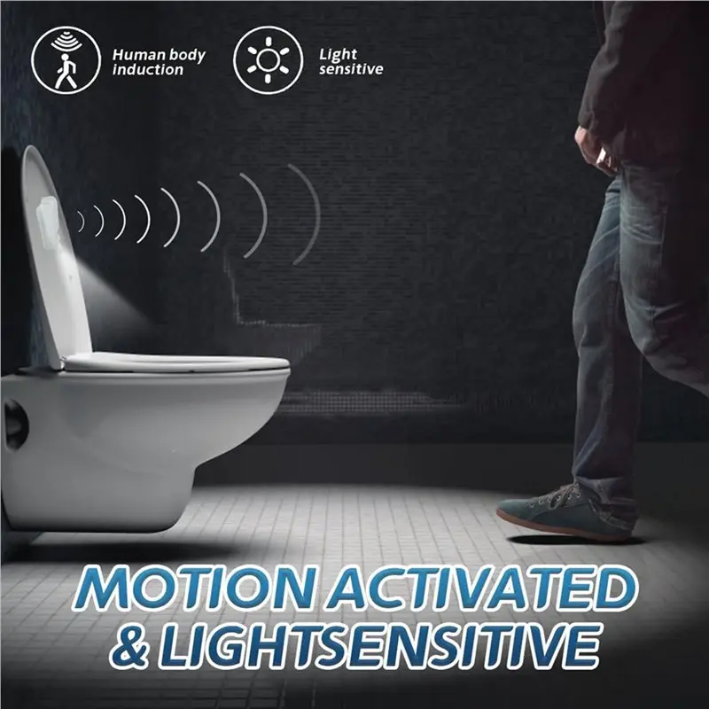DT17 3X Motion Sensor Toilet Night Light Motion Activated Light for Bowls Toilet Light Projection Potty Training Light for
