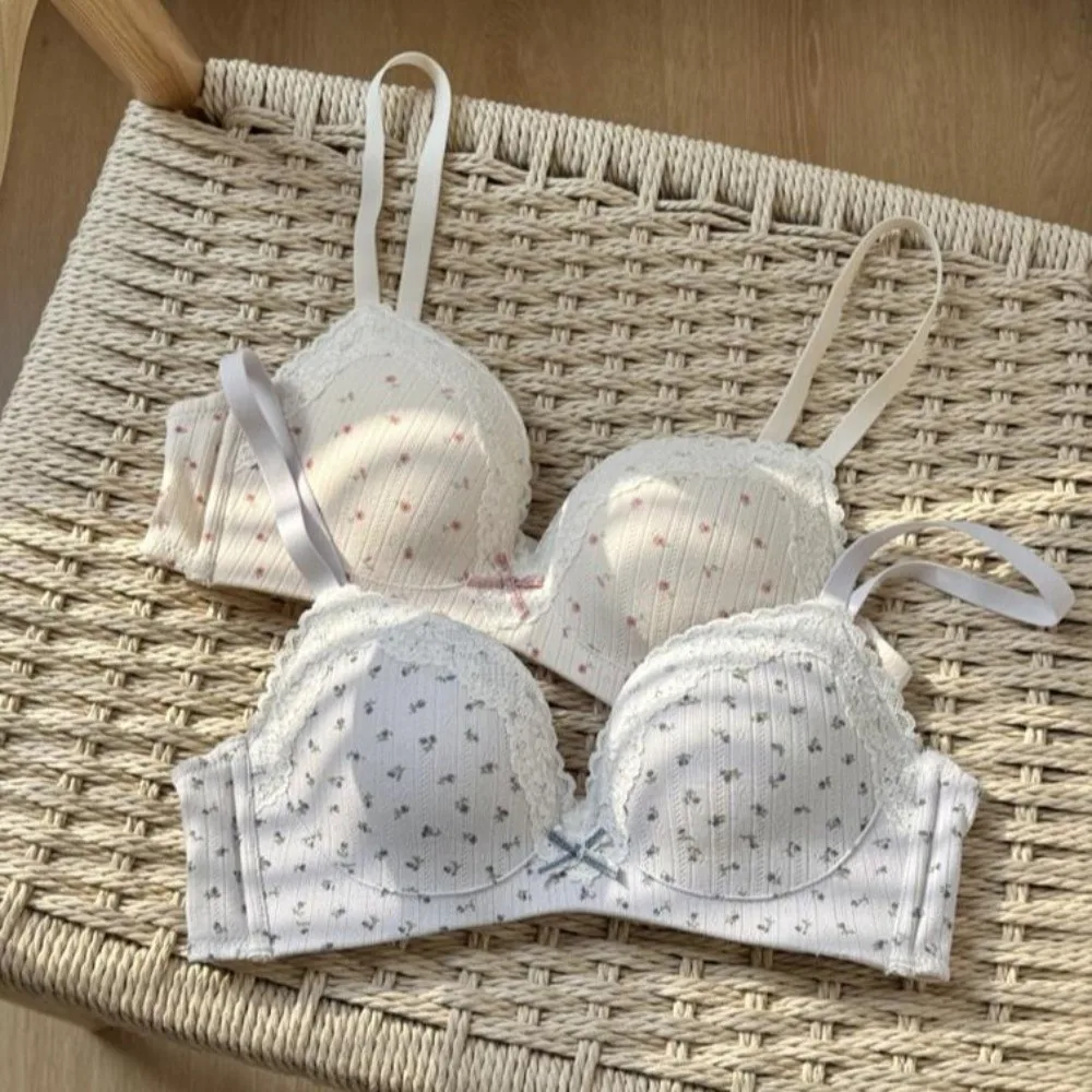 Sutiã floral sem fio v, justo, anti-flacidez, à prova de choque, push up, lingerie, sutiã sem rastros para mulheres, yoga