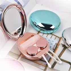 Contact Lens Case Travel Kit Pocket Portable Solid Color Lens Cover Container Beauty Pupil Storage Eye Carry Mirror Lenses Boxes