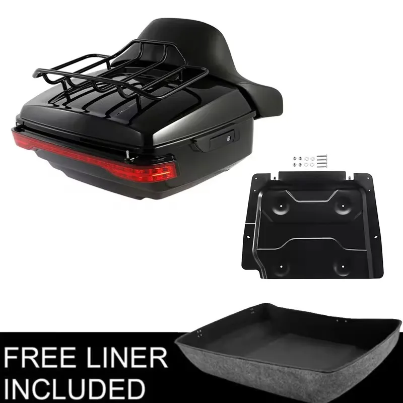 Moto King Trunk Pad Top Rack LED luce freno per Harley Tour Pak Touring Road Glide 2014-2024