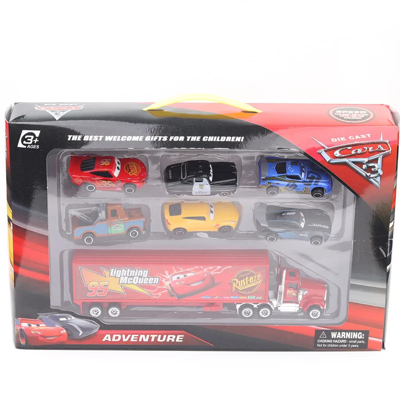 Cars Disney Pixar Cars 3 Toys Lightning McQueen Jackson Storm Mack Uncle Truck 1:55 Diecast Model Car Toy Children Birthday Gift