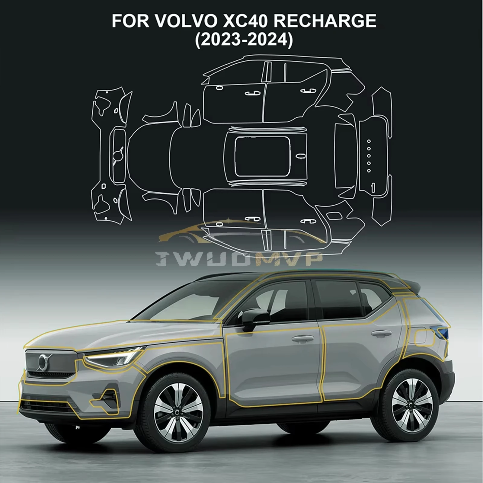 

Anti-Scratch Pre-cut TPU PPF for Volvo XC40 Recharge 2023 2024 Car Paint Protection Film Invisible Body Sticker