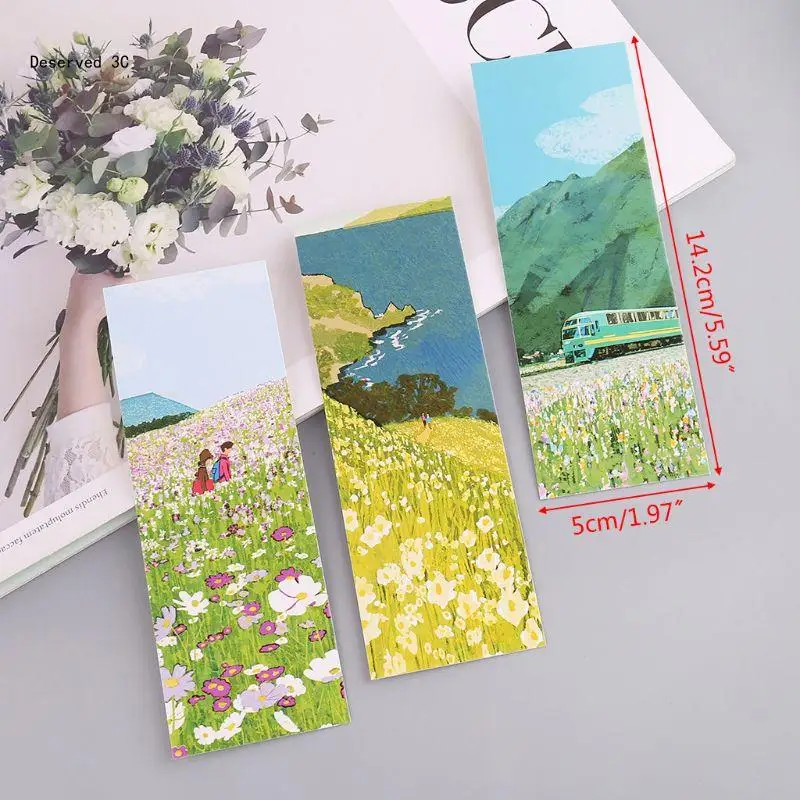 30pcs Winter Sonata Bookmarks Paper Page Notes Label Message Card Book Marker