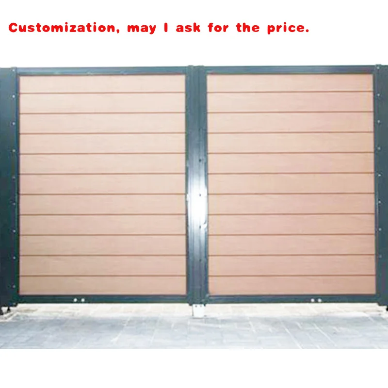 

На заказ.Наружный сад, алюминиевый столб, раздвижные ворота, дверные доски для забора из коричневого тикового дерева, конфиденциальность 180*180 Zaun Wpc, наборы панелей для забора