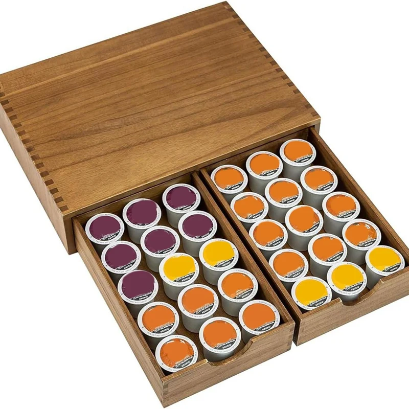 AU-Coffee Capsule Storage Box, Coffee Pod And Tea Set Storage Rack Drawer Coffee Machine Stand