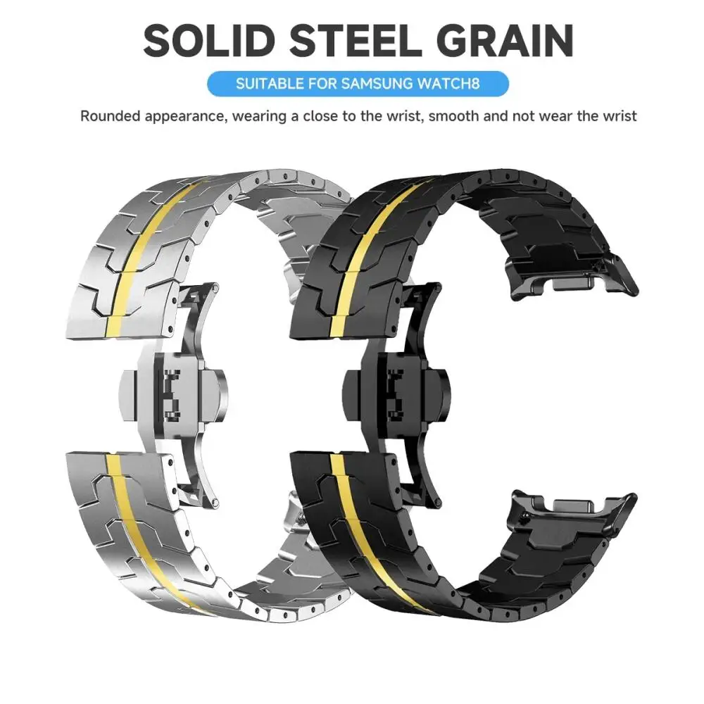 Correa de acero inoxidable para Samsung Galaxy Watch 8, 40mm, 44mm, correa de Metal para Galaxy Watch 8, accesorios clásicos de 46mm
