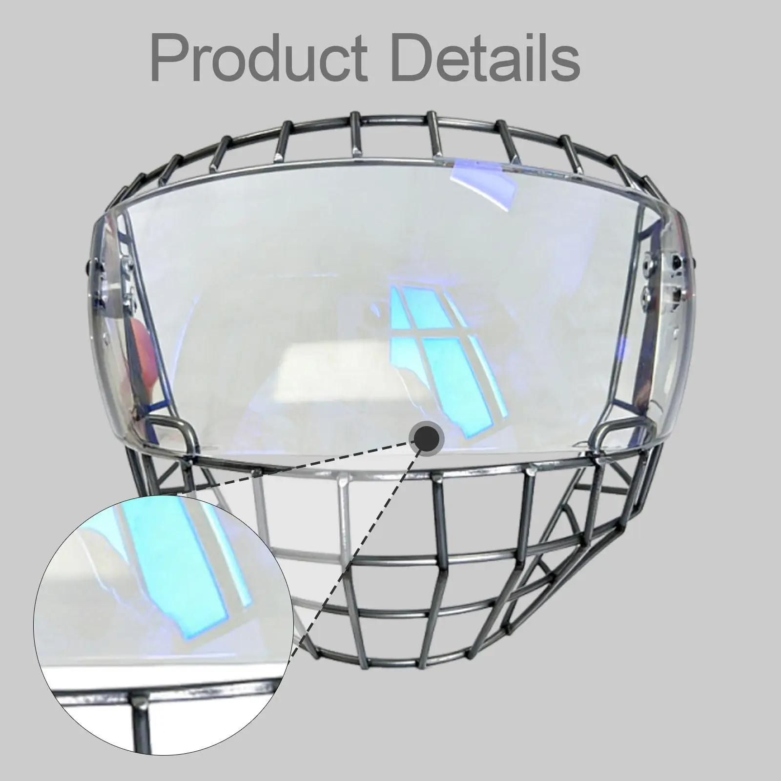 Protective Hockey Helmet Cage with Clear PC Face Mask Universal Fit for Adult Sports Ice Hockey Accessories