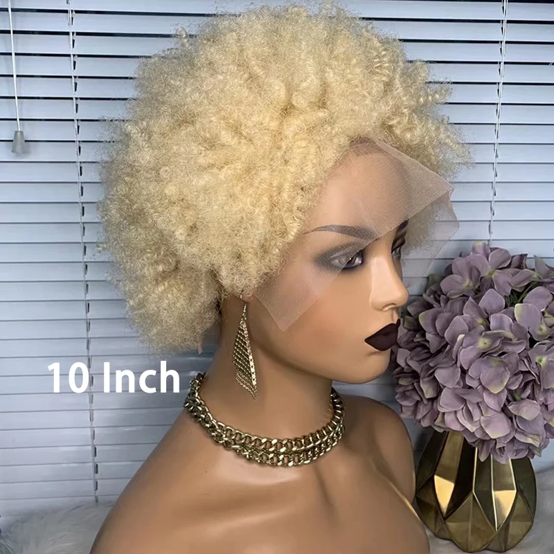 613 Afro Kinky Curly Lace Front Human Hair Wigs For Black Women 13x3 HD Transparent Lace Wigs Pre Plucked Baby Hair Afro Coily