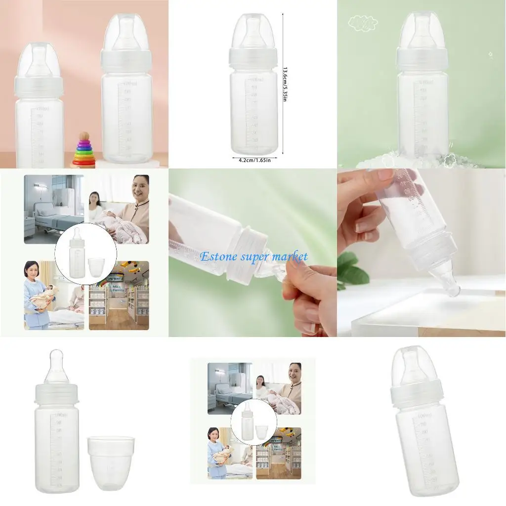 

090B Preemie Feeding Bottle 100ml Single Use Lightweight Design with Protective Lid