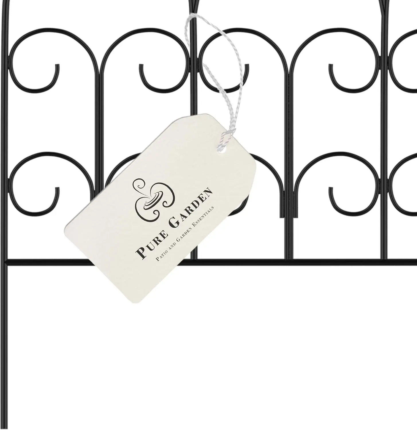 سياج حديقة معدني - مجموعة من 5 ألواح متشابكة لسرير الزهور والمناظر الطبيعية - حواف التمرير المزخرفة مع أوتاد العشب #5