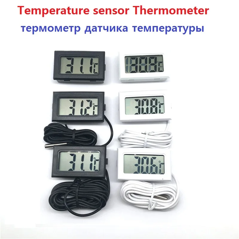 Mini LCD Digital Thermometer Embedded Electroni Thermometer Temperature Sensor Gauge With Probe Refrigerator Fridge Thermometer