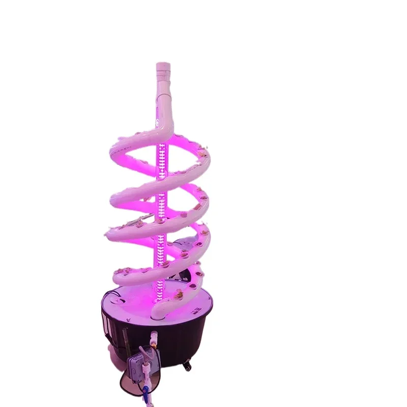 Double spiral pipeline NFT soilless cultivation hydroponic planting system Spiral planting system