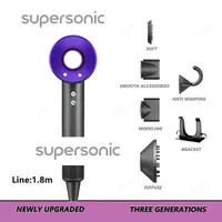 New EU 1.8M Professional Bladeless High-Speed Hair Dryer Home Negative Ion Silent Hair Dryer Multi-Functional Styling Hair Dryer