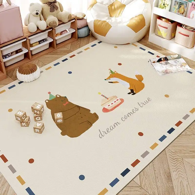 Instagram Thickened Living Room Carpet, Dirt Resistant Leather, Children's Room Climbing Mat, Bedroom PVC Waterproof Floor Mat