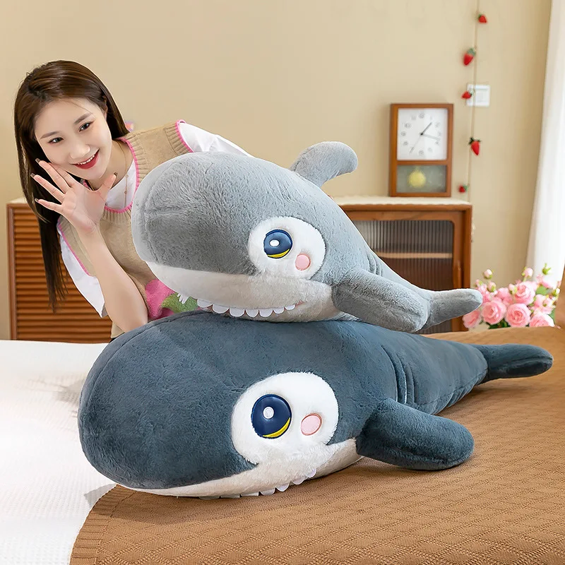 Creative Plush Toy Lovely Shark Soft Doll Cartoon Shark New Toy Throw Pillow Birthday Gift w2044