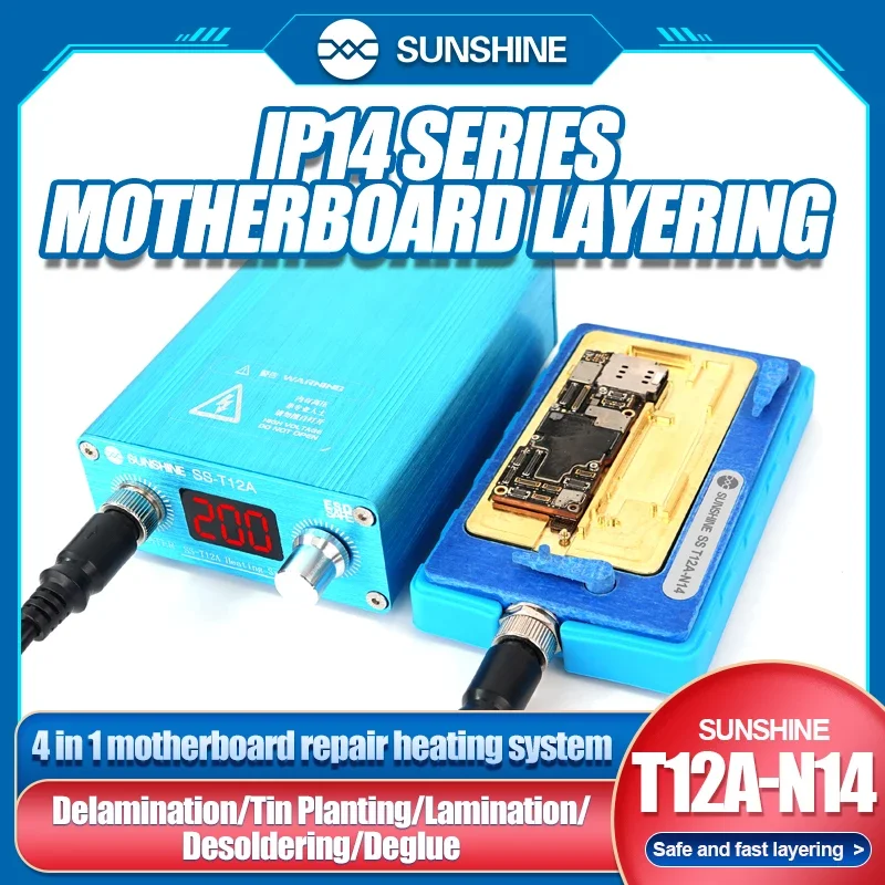 

SUNSHINE SS-T12A-N14 4 in 1 Motherboard Layering Heating Table for IP14/14 Pro/14 Pro Max/14 Plus Motherboard Layering Repair