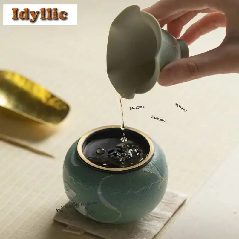 Hand-painted Butterfly Jianshui Tea Wash Bowl Writing-brush Washer Tea Residue Bucket Household Chaxi Supplies Decoration Gift