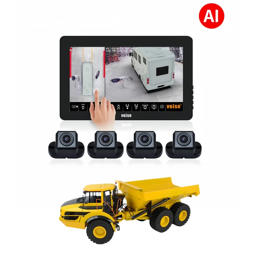 360 AI Surround View Camera Collision Avoidance Blind Spot Detection System For Articulated Dump Truck Mining Truck Bus Van