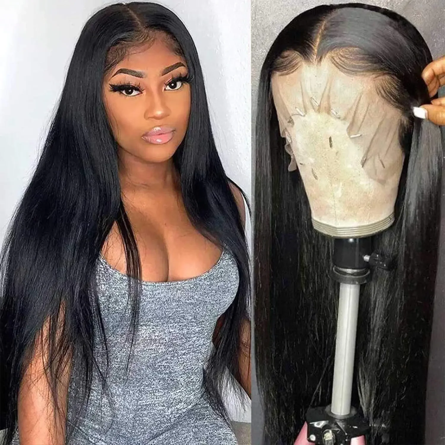 

Brazilian 13x4 13x6 Lace Frontal Wig 30 32 34 Inch Straight Lace Front Wig Human Hair 180% 4x4 Closure Wigs Pre Plucked MYLOCKME