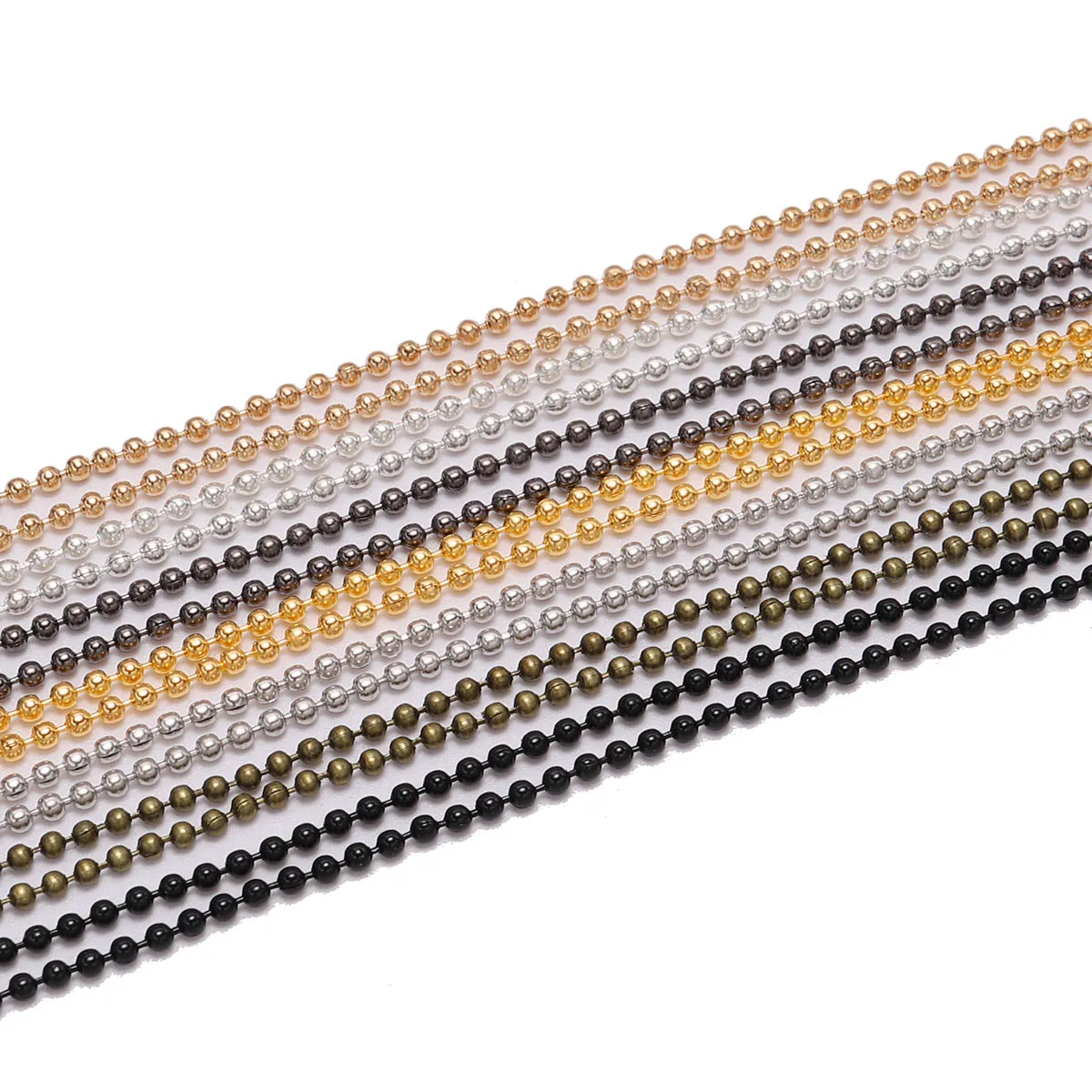 10meters/Lot 1.2/1.5/2.4mm Iron Beads Chain for DIY Jewelry Making Accessories Bracelet Necklace Supplies