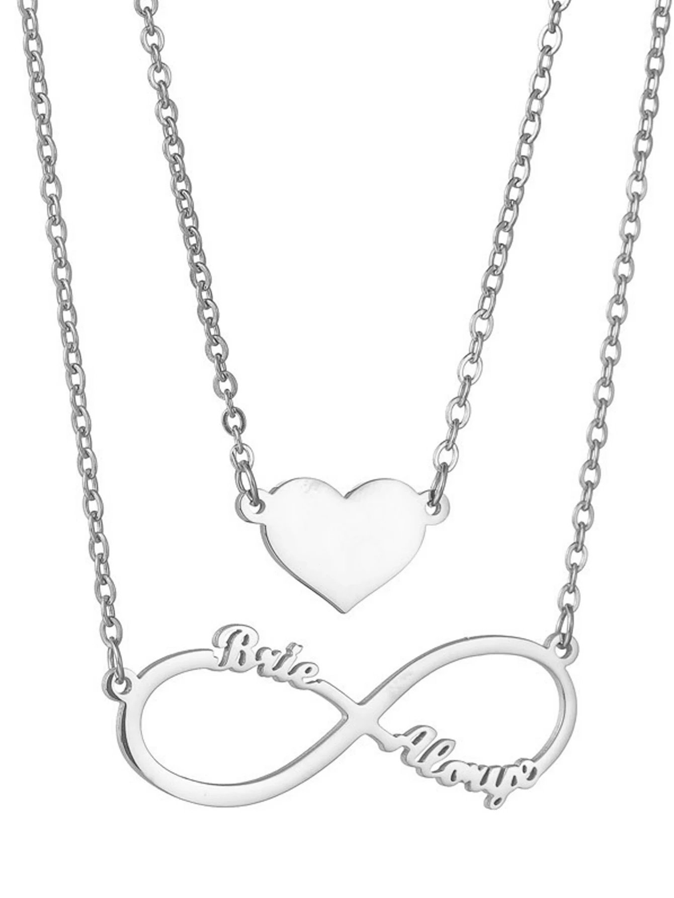 Custom Engraved Stainless Steel Name Necklace Pendant, Personalized