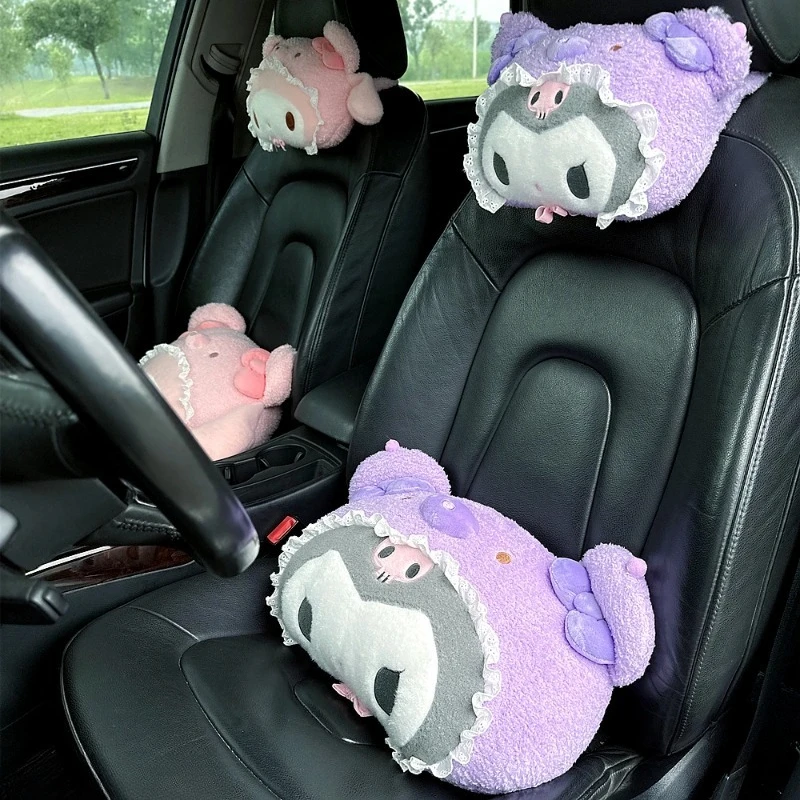 

Sanrio Kuromi Headrest Cushion Car Seat Cartoon Anime My Melody Pachacco Cushion Pillow Comfortable Home Decor Girl Gift