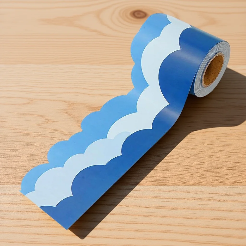 

Cloud Bulletin Board Border Sticker 1 Roll for Classroom Blackboard Chalkboard Decor Border Trim Decal Board Decorations