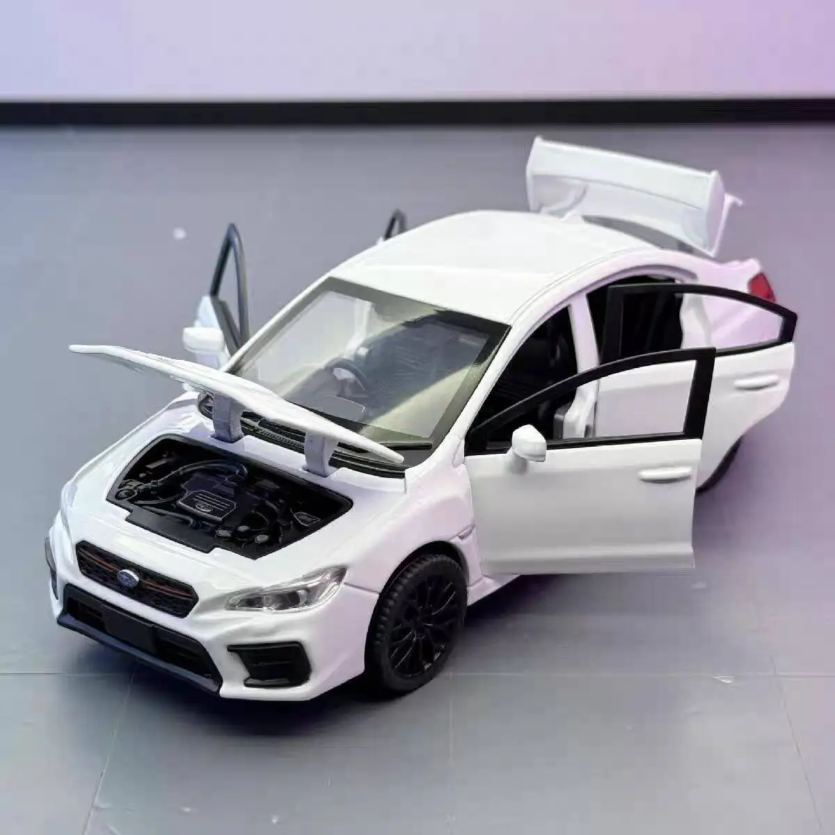 

1:30 Subaru Impreza WRX STI, модель спортивного автомобиля из сплава, литье под давлением, металлический гоночный автомобиль, модель автомобиля, имитация Sund Light, детские игрушки, подарок
