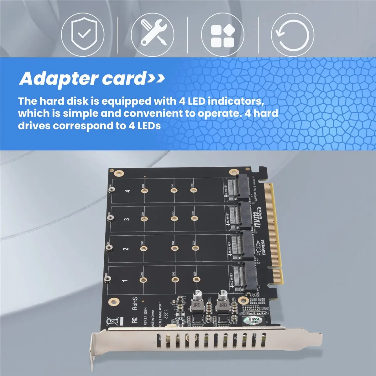 [NEW] PH44 NVME 4-Disk Array Card PCIE Signal Split Array Card