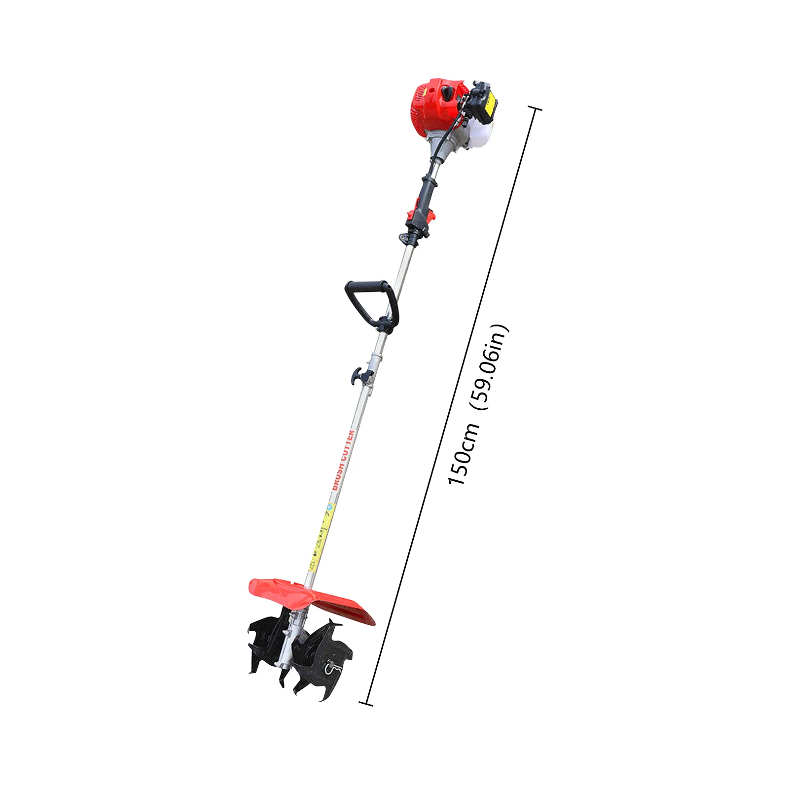 51.7cc Gas Tiller Cultivator, 1.45kW 2-Stroke Engine, Shoulder Strap & Fender, Lightweight for Garden, Farm, Soil Loosening view 3
