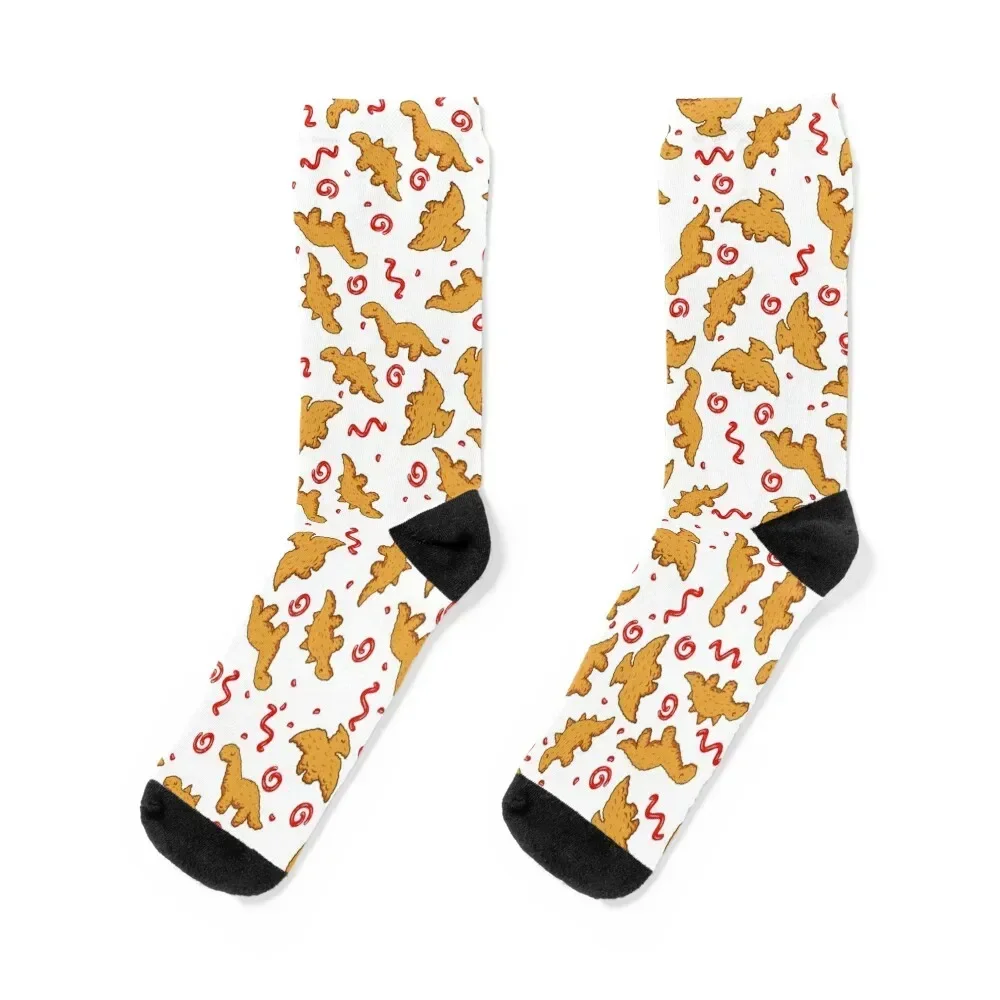 cute dinosaur chicken nugget pattern Socks snow funny gift Man Socks Women's