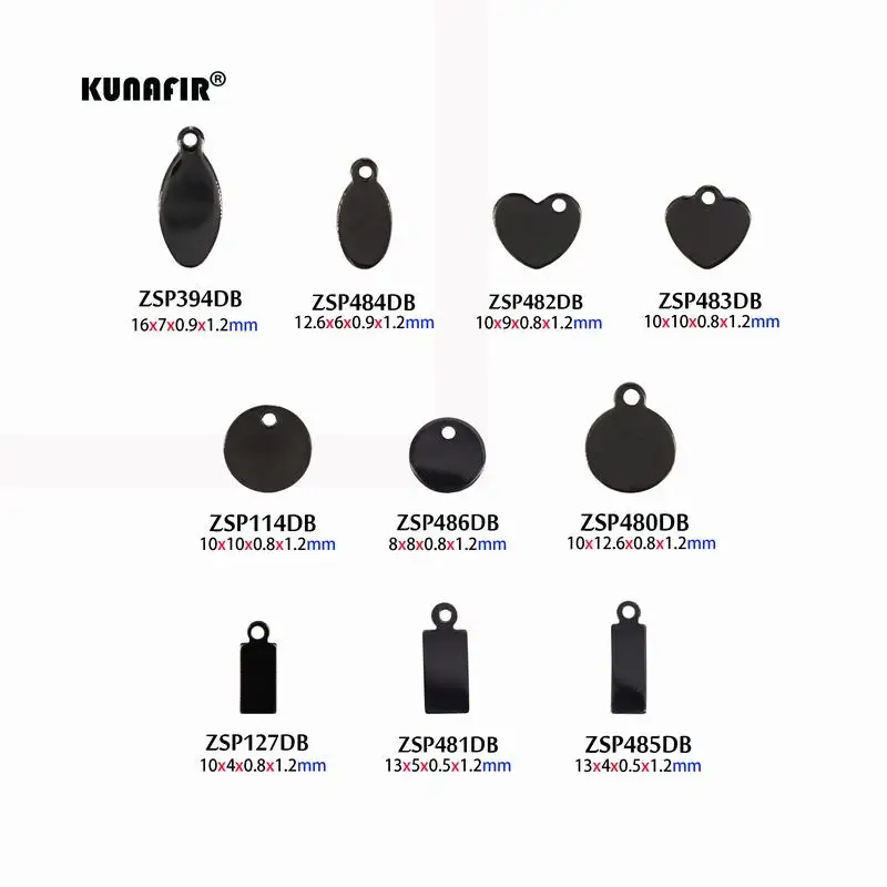 Dobre polerowanie czarny kolor z laserowym grawerowaniem Logo etykiety ze stali nierdzewnej biżuteria zakładka części akcesoria