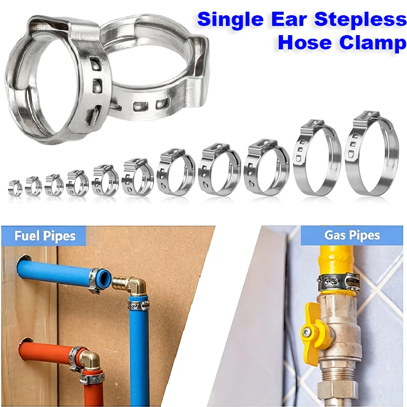 50PCS-Hose-Clamps-Single-Ear-Stepless-304-Stainless-Steel-Cinch-Clamp-Rings-for-Hose-Pipe-Clamp-For-Auto-Water-Air-Pipe-Repair