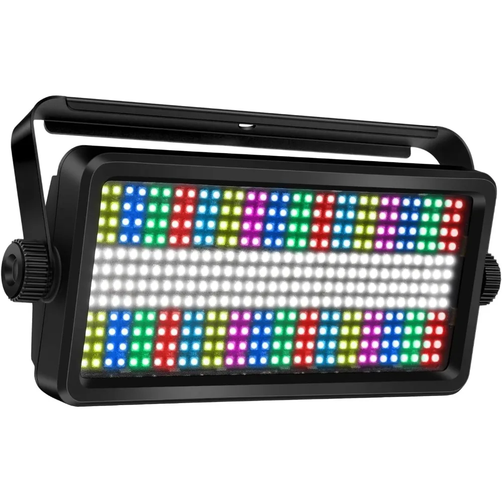 LED Stage Strobe Effect Lights - 120W RGBW DJ Light with 48 Zones Chasing by DMX Control Sound Activated Auto Play Wall Washer