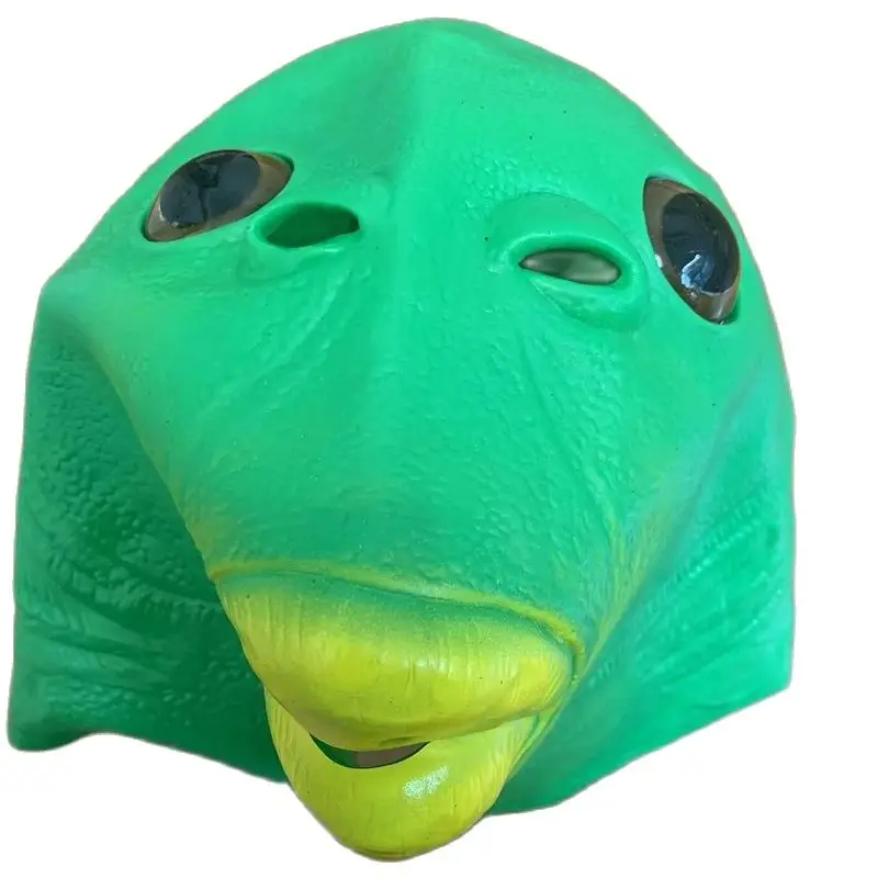 Unisex Halloween Green Fish Head Mask Men Carnival Cosplay Costume Headgear Latex Mask Adult Family Masquerade Party Hat Masks